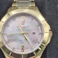Invicta TechnoMarine TM-85001 Luna Tides Women's 33mm Pink MOP Dial Gold Tone